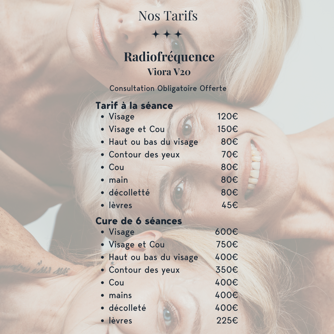 Tarifs Radiofréquence Viora V20 Visage à la Suite N°8