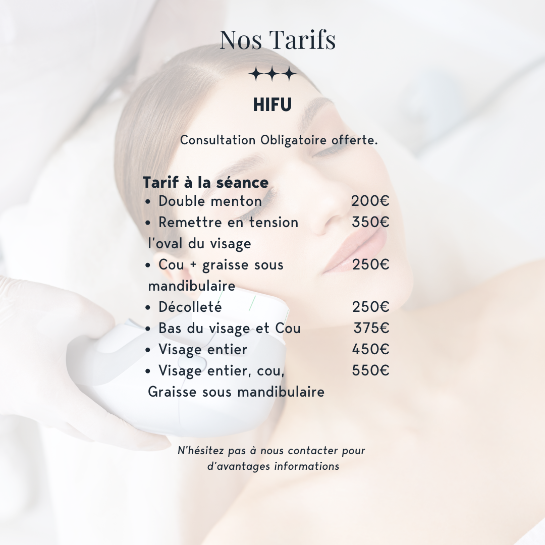 Tarifs HIFU à la Suite N°8