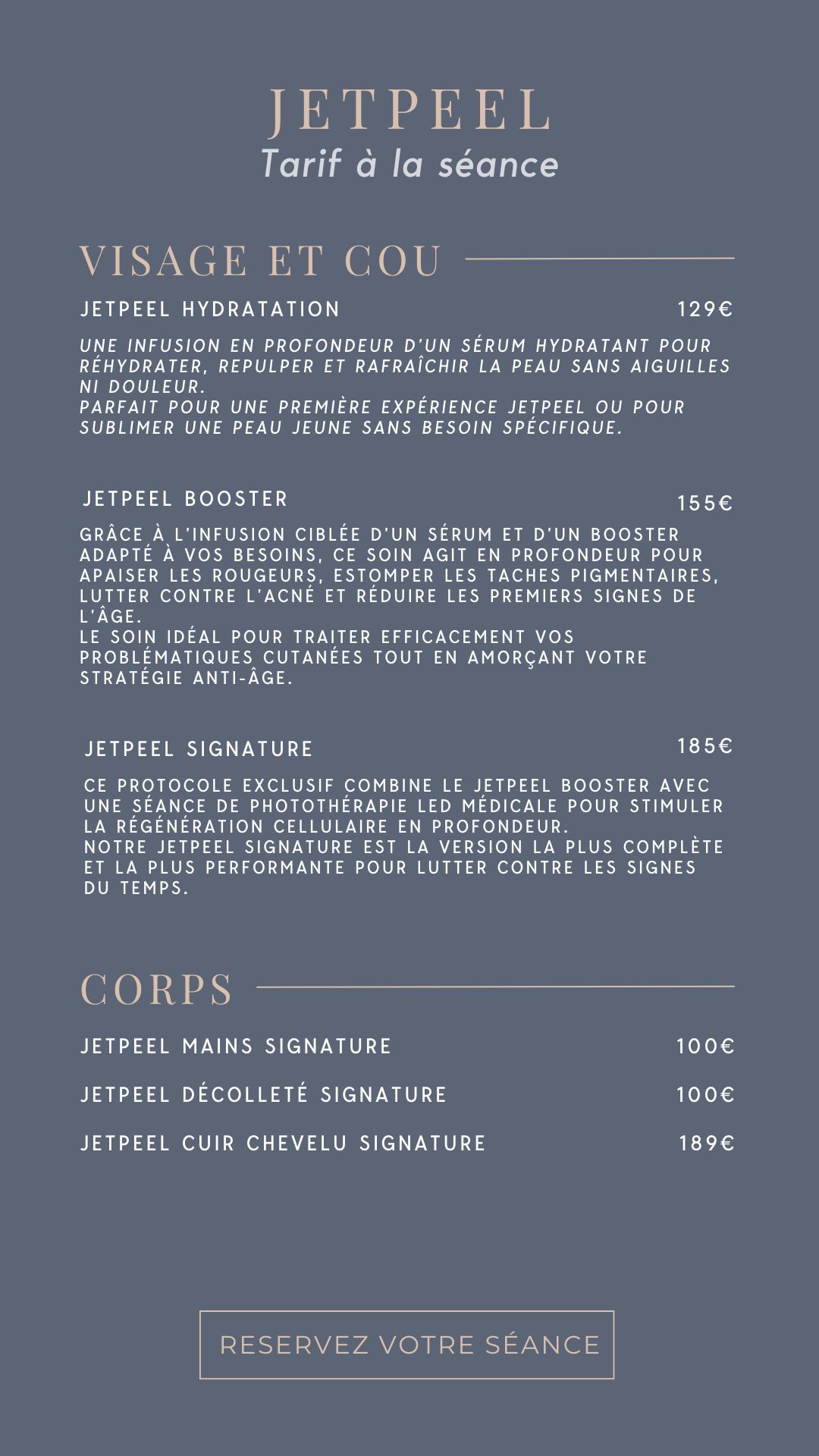 Tarifs soin JetPeel à Nancy – hydratation profonde, éclat et revitalisation de la peau à La Suite N°8.