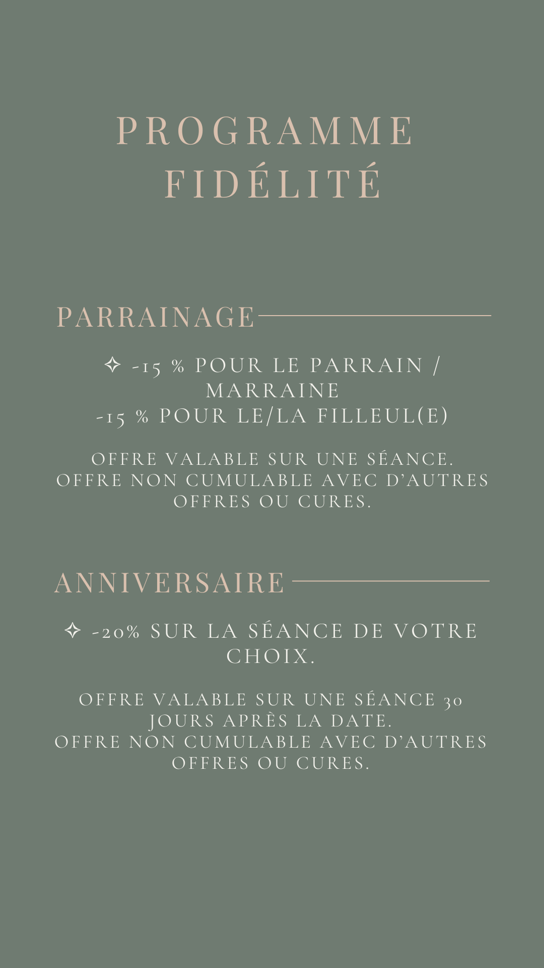 Programme fidélité institut esthétique haut de gamme Nancy La Suite N8